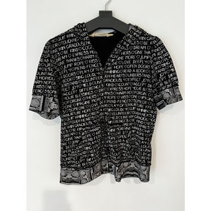 Womens Sweet Child Love Notes Peace Inspirational Black Hoodie Zip Up Jacket M